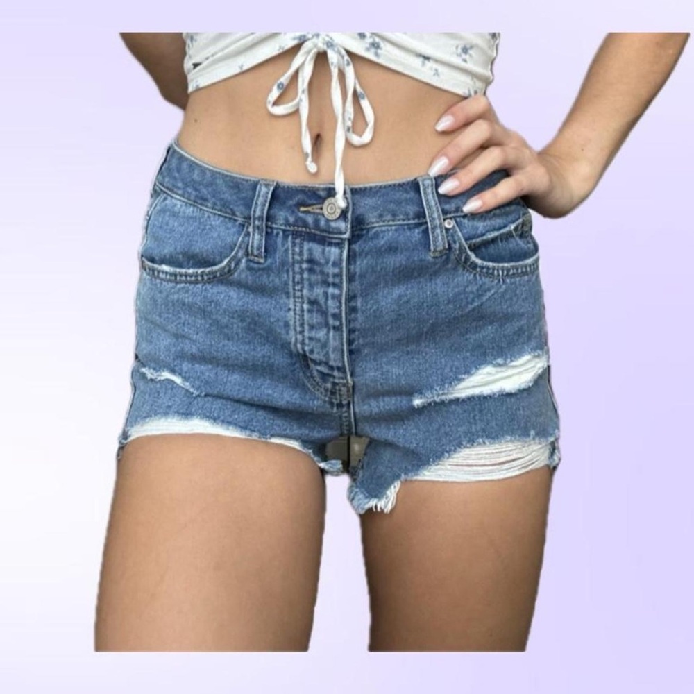 RSQ Denim Ripped Shorts in Vintage High Rise